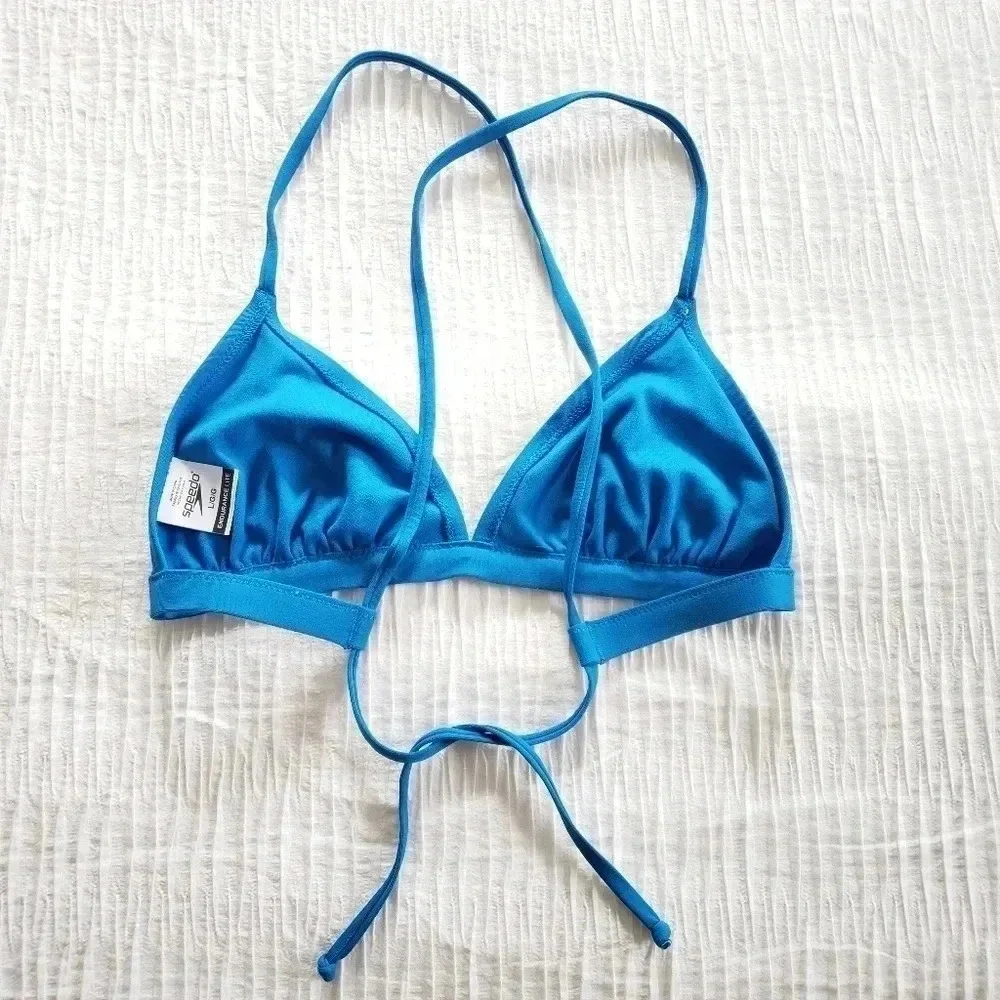 Speedo Endurance Lite Triangle Blue Tie Back Swim